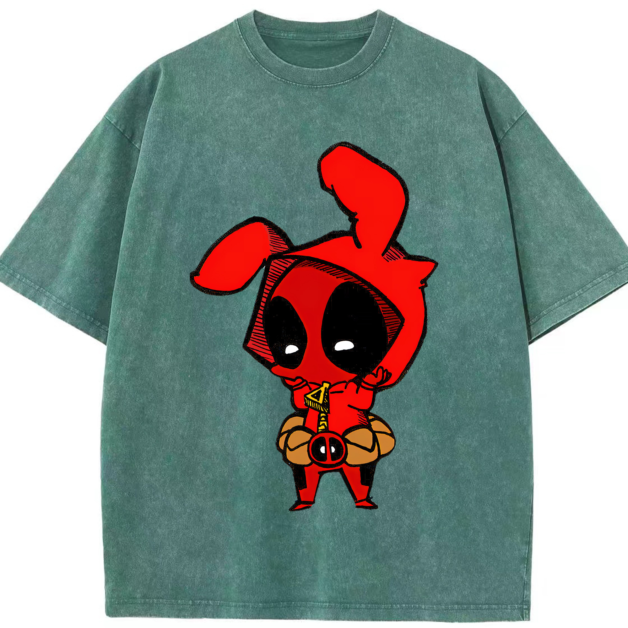 （画像用） Deadpool デッドプール 綿100% ヴィンテージ風 半袖Tシャツ（フロントプリント）